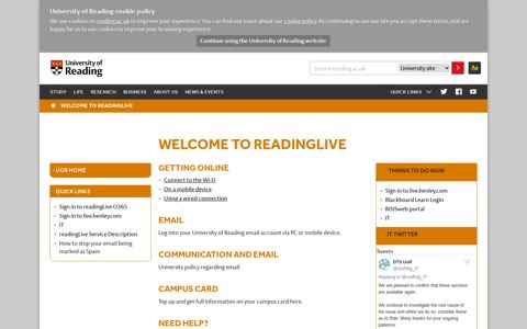 Welcome to readingLive – University of Reading
