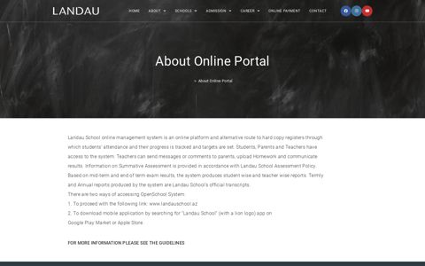 About Online Portal – LANDAU School