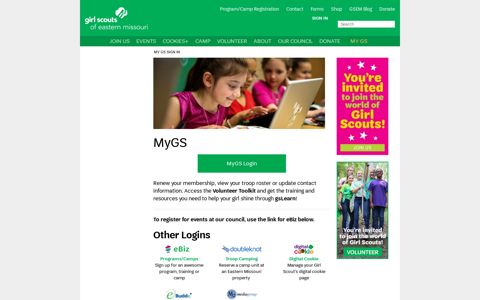 My GS Sign In | Girl Scouts of Eastern Missouri