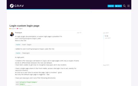 Login custom login page - Plugins - Grav Community Forum