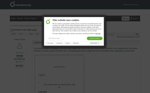 Customize user login page - LimeSurvey forums