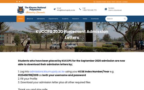 kuccps 2020 - The Kisumu National Polytechnic