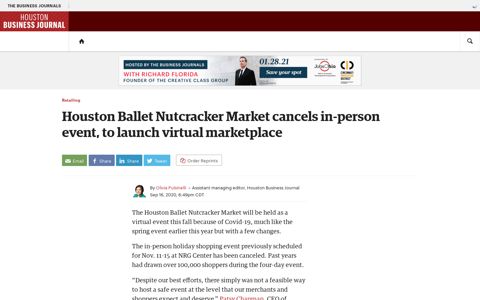 Houston Ballet Nutcracker Market cancels in-person event ...