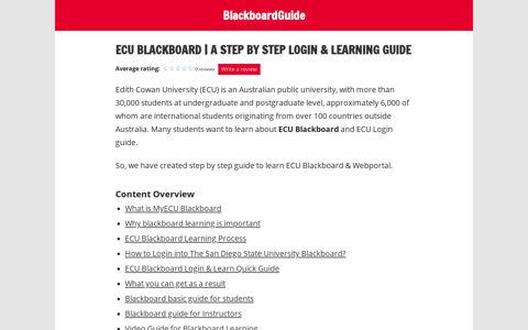 ECU Blackboard - A Step by Step Login & Learning Guide