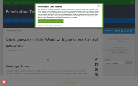 fakelogonscreen: Fake Windows logon screen to steal ...