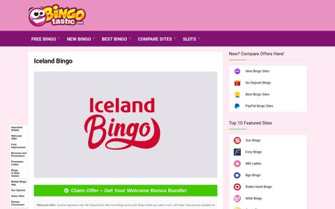Iceland Bingo | Get Your £20 Bonus, 50 Tickets & 50 Free ...