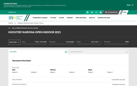 Hochtief Karvina Open Indoor 2021 2021 Tournament | ITF