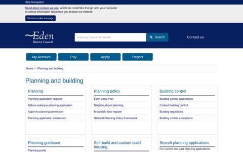 Planning and building - Eden District Council
