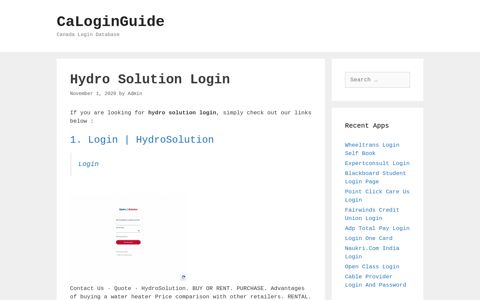 Hydro Solution Login - CaLoginGuide