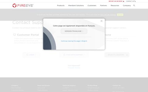 Contact Customer Support | FireEye
