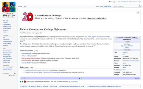 Federal Government College Ogbomoso - Wikipedia