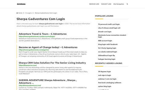 Sherpa Gadventures Com Login ❤️ One Click Access - iLoveLogin