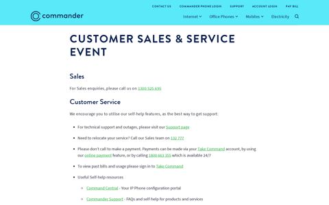 Customer Sales & Service Event - Commander