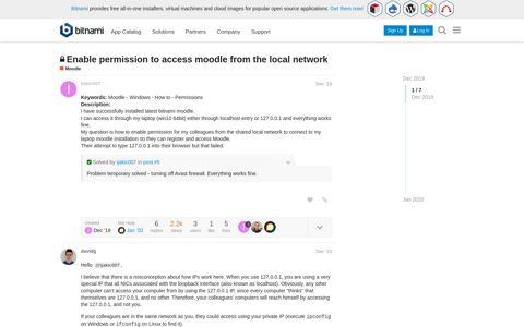 Enable permission to access moodle from the local network ...