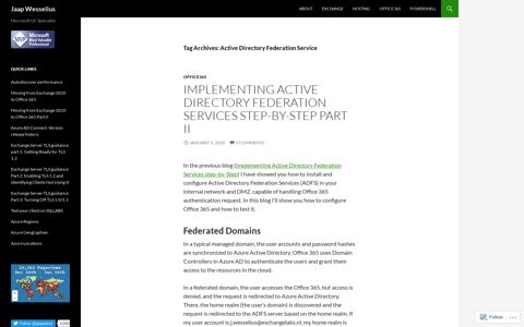 Active Directory Federation Service | Jaap Wesselius