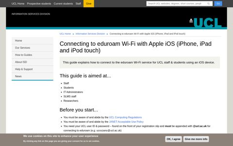 Connecting to eduroam Wi-Fi with Apple iOS (iPhone, iPad ...