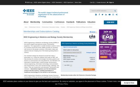 IEEE Engineering in Medicine and Biology Society Membership