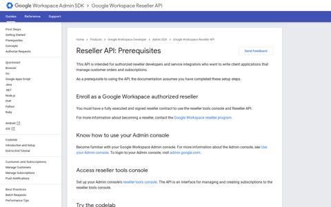 Reseller API: Prerequisites | Google Workspace Reseller API