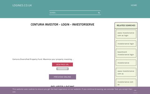Centuria Investor - Login - InvestorServe - General Information ...