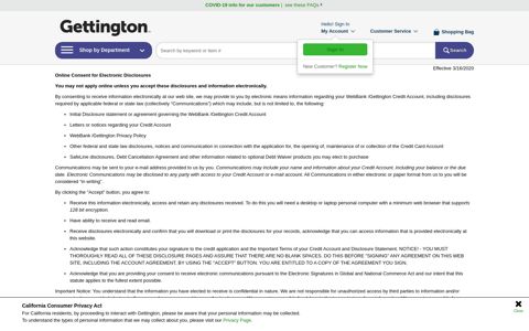 Credit Terms & Conditions - Gettington