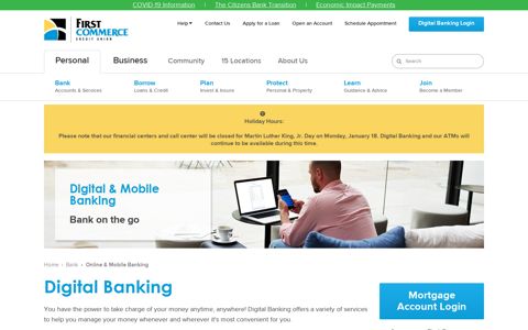 Online & Mobile Banking - First Commerce Credit Union