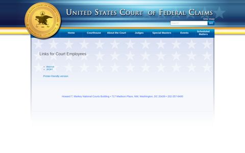 Links for Court Employees | US Court of Federal Claims