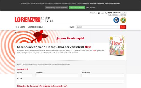 Lorenz Leserservice Gewinnspiel - gratis Jahresabos gewinnen!