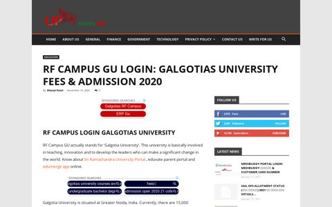 RF Campus GU Login: Galgotias University Fees & Admission ...