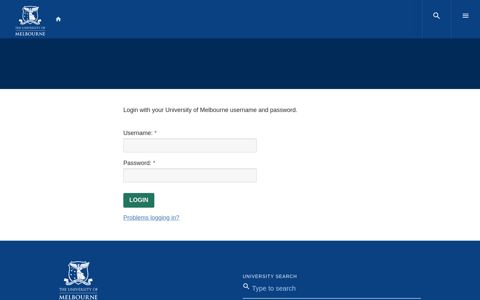 Login - The University Of Melbourne - Forgot your password?