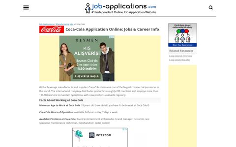 Coca-Cola Application, Jobs & Careers Online