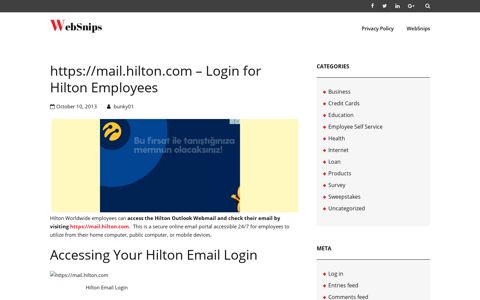 Accessing Your Hilton Email Login - WebSnips
