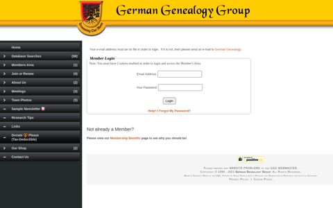 Member Login - German Genealogy Group (GGG)