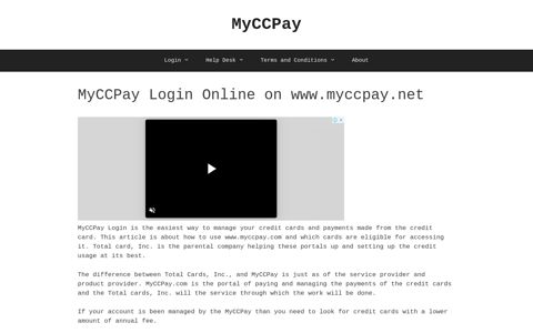 MyCCPay – Login Online www.myccpay.com | Official Portal