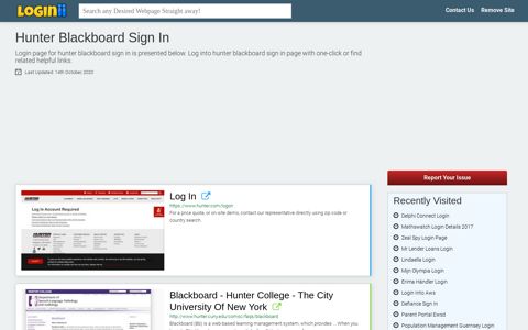 Hunter Blackboard Sign In - Loginii.com