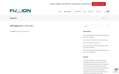 Support Login | Fusion Computing Limited