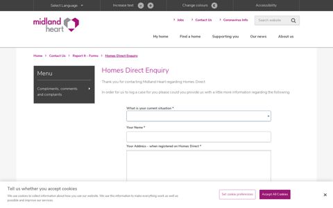 Homes Direct Enquiry | Midland Heart