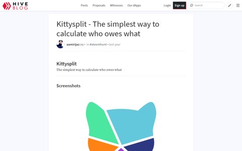 Kittysplit - The simplest way to calculate who owes what — Hive