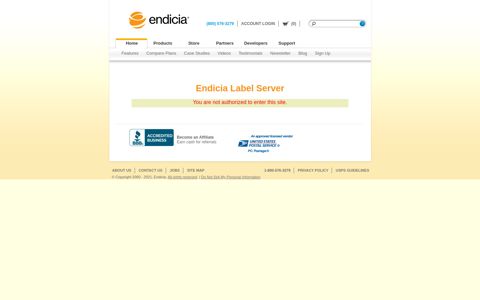 Endicia labelserver