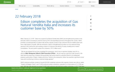 Edison completes the acquisition of Gas Natural Vendita Italia ...