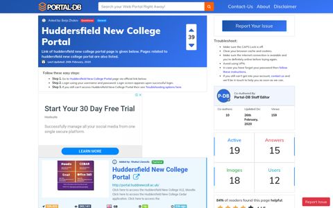 Huddersfield New College Portal