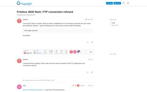 Fritzbox 4040 flash: FTP connection refused - Installing and ...