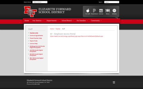 EF - Employee Access Portal - Elizabeth Forward School District