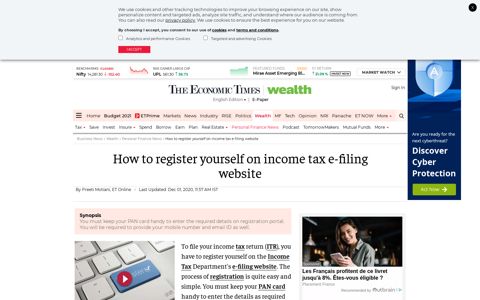 How to register yourself on income tax e-filing website - The ...