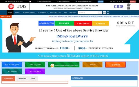 service market at rail terminals - FOIS-HOME PAGE - Indian ...