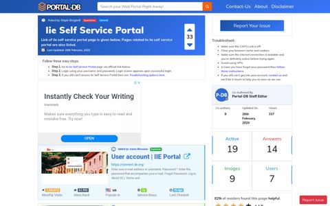 Iie Self Service Portal