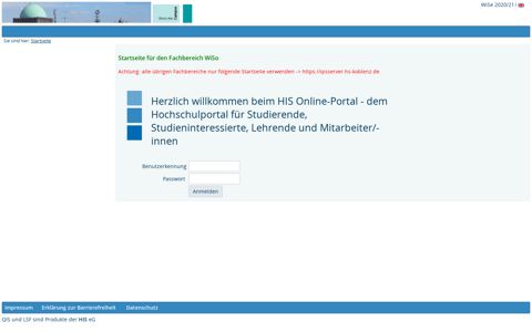 RheinAhrCampus - QIS-Server der HS Koblenz