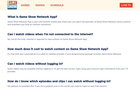 Game Show Network App