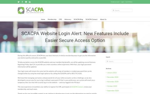 SCACPA Website Login Alert: New Features Include Easier ...