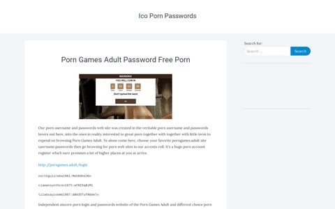 Porn Games Adult Password Free Porn – Ico Porn Passwords