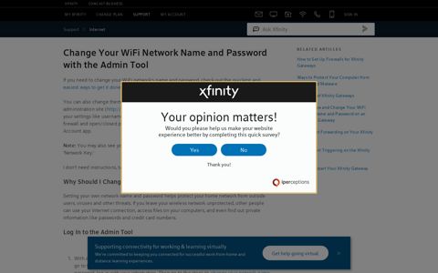 Change Your WiFi Network Name and Password with ... - Xfinity